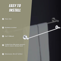 Classic Chrome Towel Bar Rail Bathroom Home & Garden Kings Warehouse 