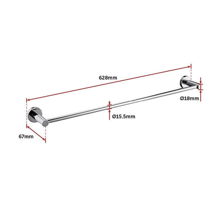 Classic Chrome Towel Bar Rail Bathroom Home & Garden Kings Warehouse 