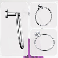 Classic Chrome Towel Bar Rail Ring Bathroom Home & Garden Kings Warehouse 