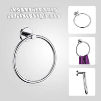 Classic Chrome Towel Bar Rail Ring Bathroom Home & Garden Kings Warehouse 