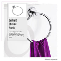 Classic Chrome Towel Bar Rail Ring Bathroom Home & Garden Kings Warehouse 