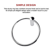 Classic Chrome Towel Bar Rail Ring Bathroom Home & Garden Kings Warehouse 
