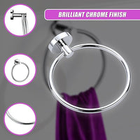 Classic Chrome Towel Bar Rail Ring Bathroom Home & Garden Kings Warehouse 