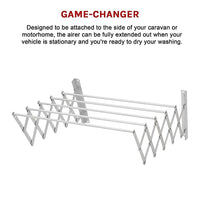 Clothes Airer Pull Out Expander Clothes Line Caravan RV Laundry Accessories Home & Garden Kings Warehouse 