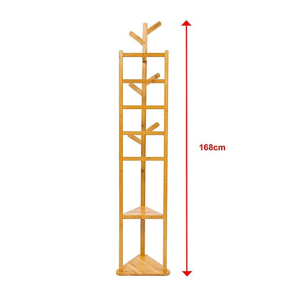 Clothes Coat Rack Garment Stand Shelf Wooden Tree Hanger Bag Hat Hook Holder Furniture Kings Warehouse 