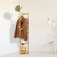 Clothes Coat Rack Garment Stand Shelf Wooden Tree Hanger Bag Hat Hook Holder Furniture Kings Warehouse 