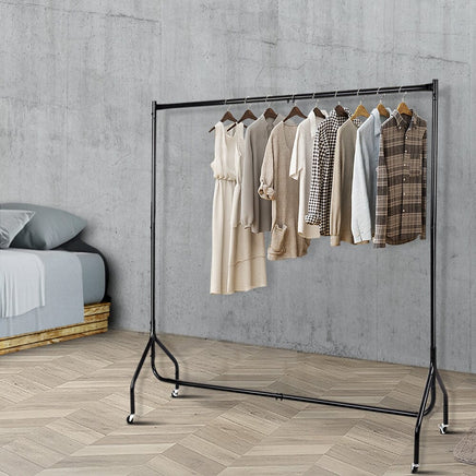Clothes Rack Airer Coat Stand 6FT Rail Wheels Home & Garden Kings Warehouse 