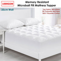 Cloudland 1000GSM Memory Resistant Microball Fill Mattress Topper Super King Home & Garden Kings Warehouse 