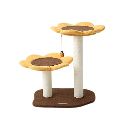 CMISSTREE 2-Level Sunflower Cat Scratching Tree Pet Care Kings Warehouse 