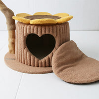 CMISSTREE Heart Shaped Cat House With Sunflower Cat Tree Pet Care Kings Warehouse 