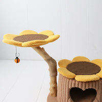 CMISSTREE Heart Shaped Cat House With Sunflower Cat Tree Pet Care Kings Warehouse 