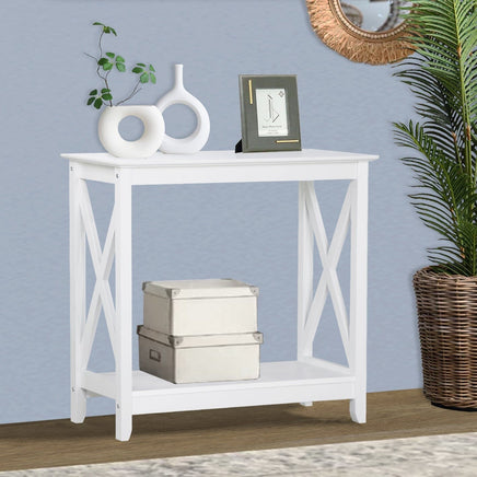 Coastal Console Table in White Furniture Kings Warehouse 