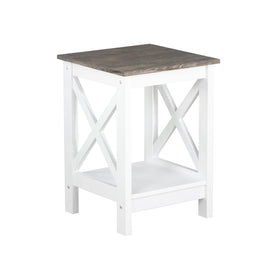 Coastal Side Table in White and Grey Kings Warehouse 