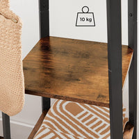 Coat Rack with 3 Shelves with Hooks Rustic Brown and Black Furniture Kings Warehouse 