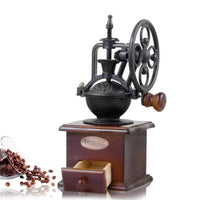 Coffee Bean Grinder - Vintage Retro Manual Wood Hand Wheel Nut Mill Home & Garden Kings Warehouse 