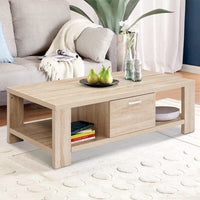 Coffee Table 1 Drawer Oak Maxi Furniture Kings Warehouse 