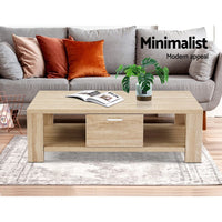 Coffee Table 1 Drawer Oak Maxi Furniture Kings Warehouse 