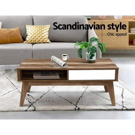 Coffee Table 2 Drawers Walnut Serena Furniture Kings Warehouse 