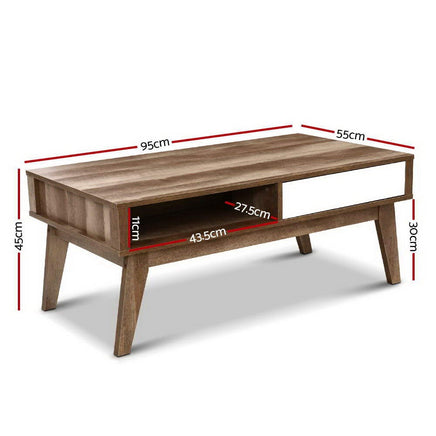 Coffee Table 2 Drawers Walnut Serena Furniture Kings Warehouse 