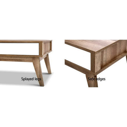 Coffee Table 2 Drawers Walnut Serena Furniture Kings Warehouse 