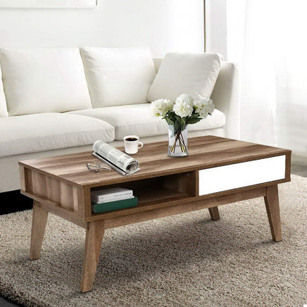 Coffee Table 2 Drawers Walnut Serena Furniture Kings Warehouse 