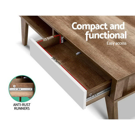 Coffee Table 2 Drawers Walnut Serena Furniture Kings Warehouse 