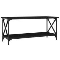 Coffee Table Black 100x45x45 cm Engineered Wood and Iron Kings Warehouse 