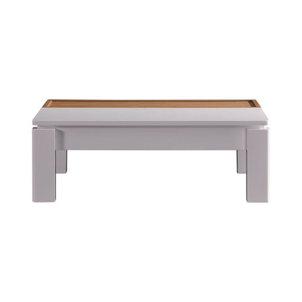 Coffee Table High Gloss Finish Lift Up Top MDF White Ash Colour Interior Storage Furniture Kings Warehouse 