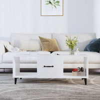 Coffee Table High Gloss White 102x50x40 cm Engineered Wood living room Kings Warehouse 
