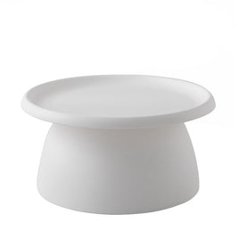 Coffee Table Round 71CM Plastic White Furniture Kings Warehouse