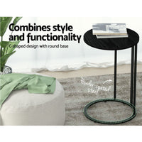 Coffee Table Side Table Round Black Martha Furniture Kings Warehouse 