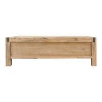 Coffee Table Solid Acacia Wood & Veneer 1 Drawers Storage Oak Colour Furniture Kings Warehouse 