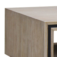 Coffee Table Solid Wood Acacia & Veneer Frame 2 Drawers Storage Sliver Brush Colour Furniture Kings Warehouse 