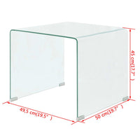 Coffee Table Tempered Glass 49.5x50x45 cm Clear Kings Warehouse 