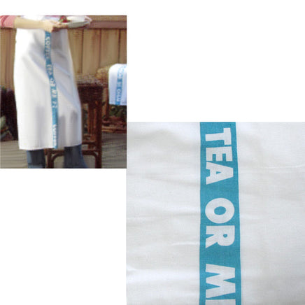 Coffee, Tea or Me Blue White Master Chef Half Cotton Apron 86 x 96 cm Home & Garden Kings Warehouse 