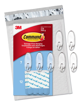 Command Medium Clear Oval Value Pack, 7 Hooks and 12 Strips, CL091-7NA Kings Warehouse 
