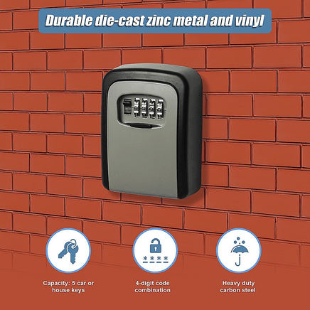 Commercial Grade Lock Wall Mounted Key Safe Storage Lock Box security Kings Warehouse 