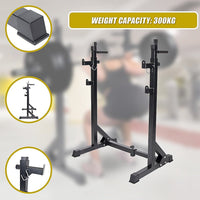 Commercial Squat Rack Adjustable Pair Fitness Exercise Weight Lifting Gym Barbell Stand Sports & Fitness Kings Warehouse 