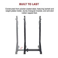 Commercial Squat Rack Adjustable Pair Fitness Exercise Weight Lifting Gym Barbell Stand Sports & Fitness Kings Warehouse 