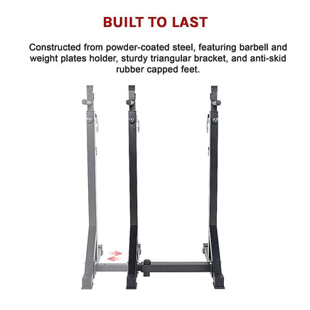 Commercial Squat Rack Adjustable Pair Fitness Exercise Weight Lifting Gym Barbell Stand Sports & Fitness Kings Warehouse 