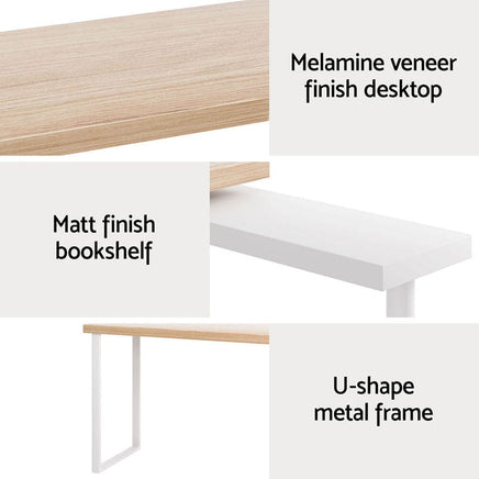 Computer Desk Bookshelf 140CM Furniture Kings Warehouse 