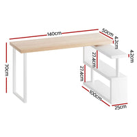 Computer Desk Bookshelf 140CM Furniture Kings Warehouse 