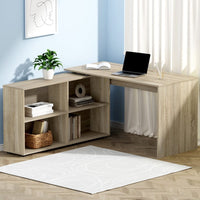 Computer Desk Bookshelf Oak 130CM Furniture Kings Warehouse 