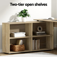 Computer Desk Bookshelf Oak 130CM Furniture Kings Warehouse 