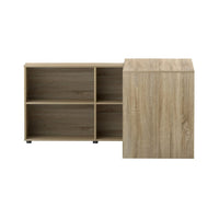 Computer Desk Bookshelf Oak 130CM Furniture Kings Warehouse 