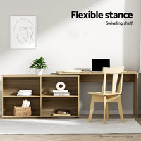 Computer Desk Bookshelf Oak 130CM Furniture Kings Warehouse 