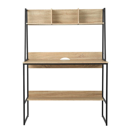 Computer Desk Bookshelf Storage 100CM Oak Furniture Kings Warehouse 