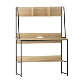 Computer Desk Bookshelf Storage 100CM Oak Furniture Kings Warehouse 