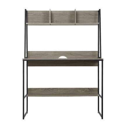 Computer Desk Bookshelf Storage Grey 100CM Furniture Kings Warehouse 