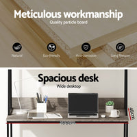 Computer Desk Bookshelf Storage Grey 100CM Furniture Kings Warehouse 